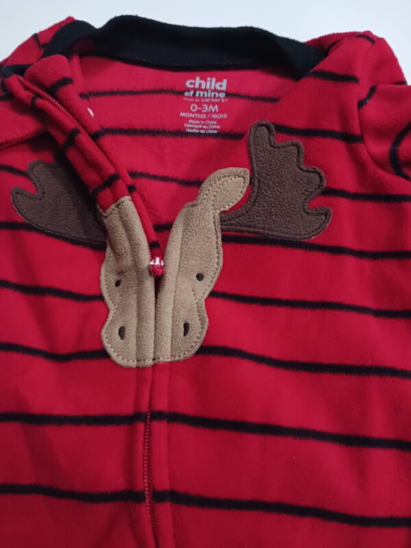 CHILD OF MINE FLEECE FOOTIE PAJAMAS "MOOSE" SZ 0-3 MONTH - Image 2