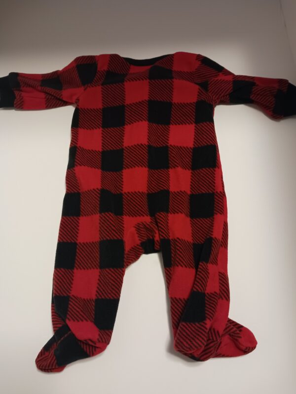 CARTER'S PLAID BEAR FLEECE FOOTIE PAJAMAS