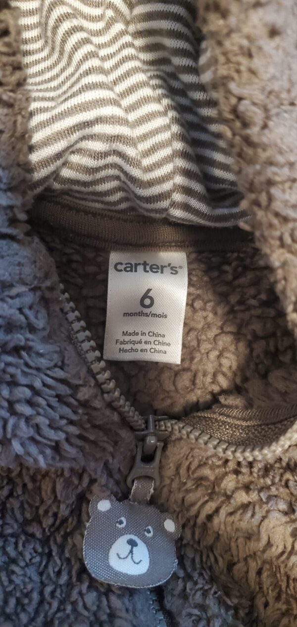 Carter's Fleece Zip Hoodie Size 6mos. - Image 4